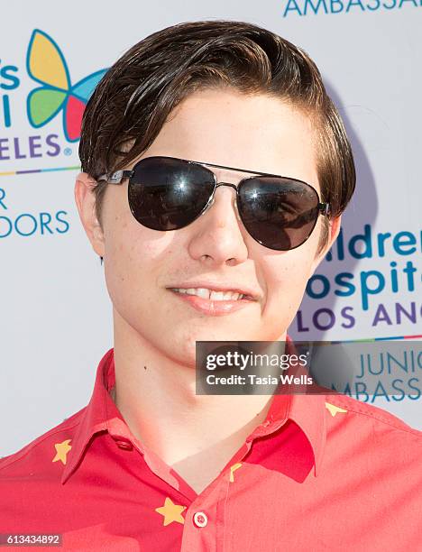 Actor Zach Callison attends CHLA Jr. Ambassador Jax Malcolm's #ActionJax Halloween movie morning at the Vista Theatre on October 8, 2016 in Los...