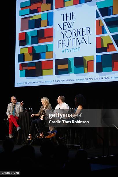 Raphael Bob-Waksberg, Maria Bamford, Stephan Falk and Emily Nussbaum speak at The New Yorker Festival 2016 - "Crazy Funny: Mental Health And TV...