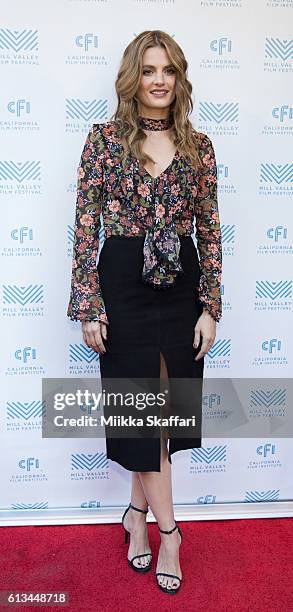 Actress Stana Katic arrives at the premiere of "The Rendevouz" at the 39th Mill Valley Film Festival at Cinearts @ Sequoia on October 8, 2016 in Mill...