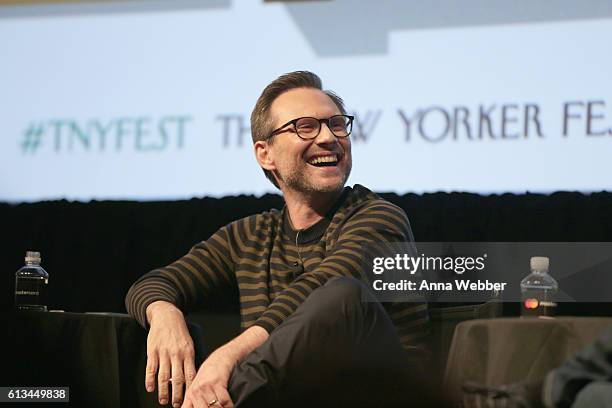 Actor Christian Slater speaks onstage during The New Yorker Festival 2016 at MasterCard Stage at SVA Theatre on October 8, 2016 in New York City.