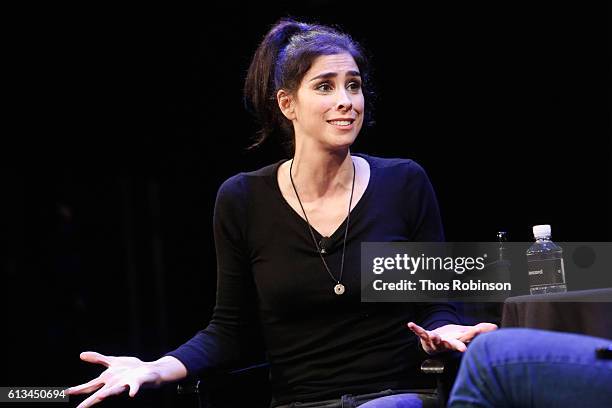 Sarah Silverman speaks at The New Yorker Festival 2016 - Sarah Silverman talks with Andy Borowitz at Acura at SIR Stage37 on October 8, 2016 in New...