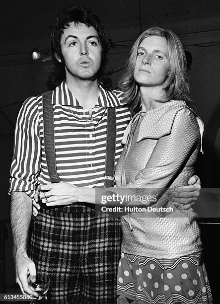 The lead singer of The Beatles, Paul McCartney with his wife Linda. They were married in 1969.