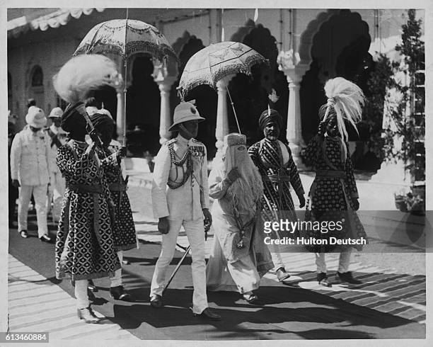 King Edward VIII, And H.H. The Begum Of Bhopal. Acceded as Edward VIII 1936. Abdicated Dec. 1936. Proceeding to the Durbar Hall, at Sadar Manzil...