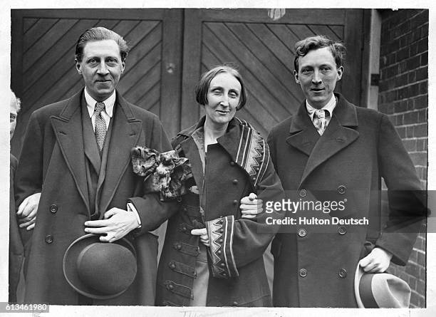 Sir Osbert Sitwell the English author, with his sister, the poet Dame Edith and his brother Sacheverell Sitwell .