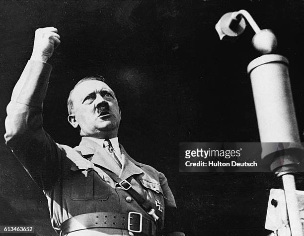 Adolf Hitler gives an impassioned speech while opening the Berlin International Auto Show.