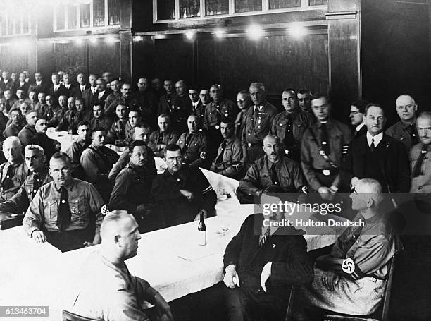 Adolf Hitler and Fascist representatives hold their first conference in the Fraction room of the Reichstag.