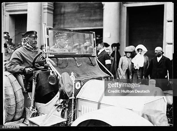 Prince Henry of Prussia the younger brother of Kaiser Wilhelm II of Germany, arrives in Vienna by car.