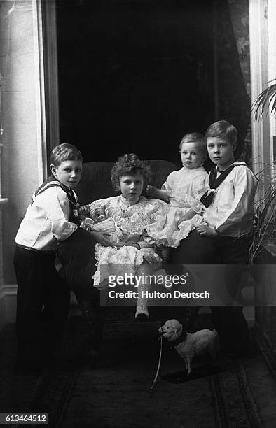 Four of the children of King George V and Queen Mary : Prince George, Princess Mary, Prince Henry, and Prince Edward. Edward later became King Edward...