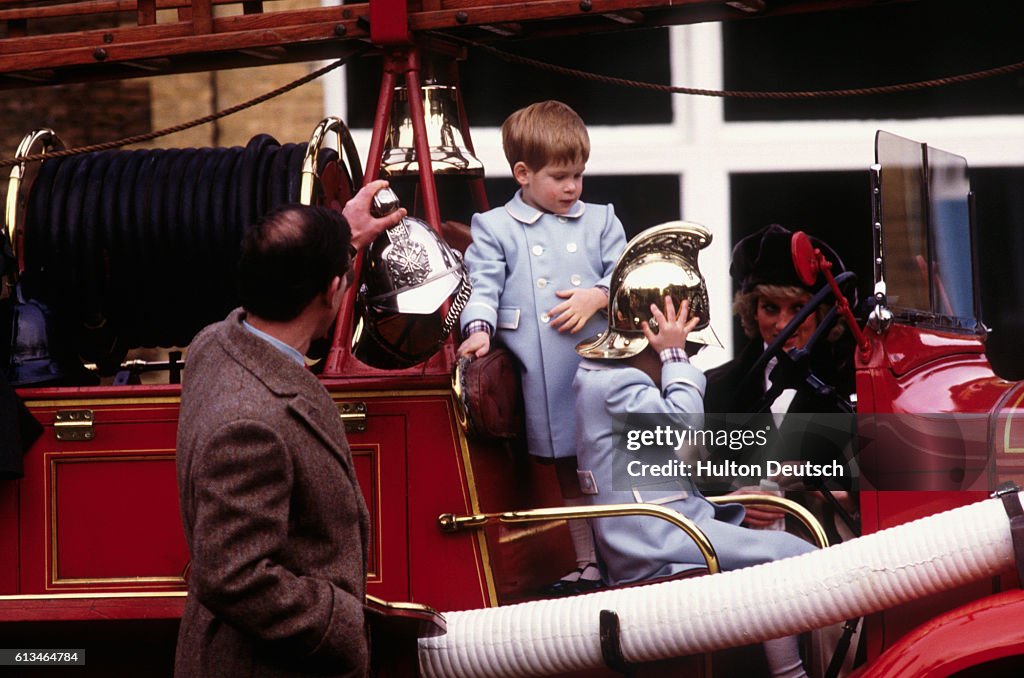 Royal Family and Vintage Fire Engine