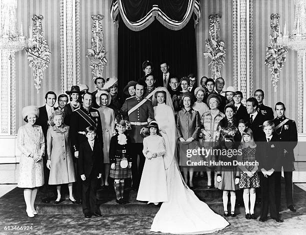 The Wedding party of Princess Anne and Mark Phillips.