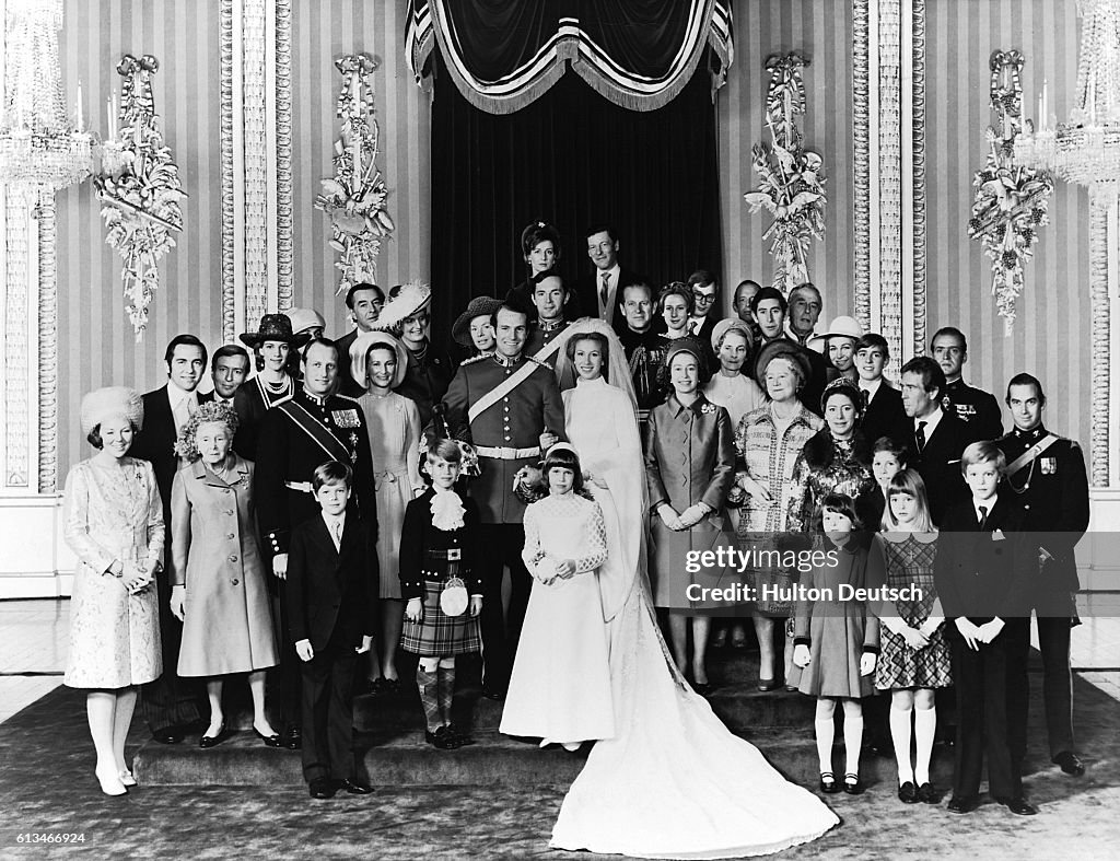 The Wedding party of Princess Anne and Mark News Photo