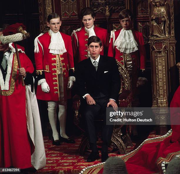 Prince Charles at the 1967 State Opening of Parliament.