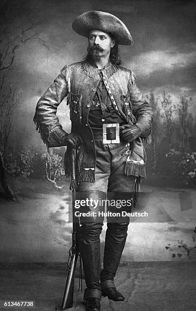 Colonel William Frederick Cody, also known as Buffalo Bill, the American scout and performer.