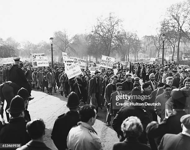 Student's Rally In London. Thousands of students from Universities in all parts of the country, today part in a Rally in London. Carrying banners...