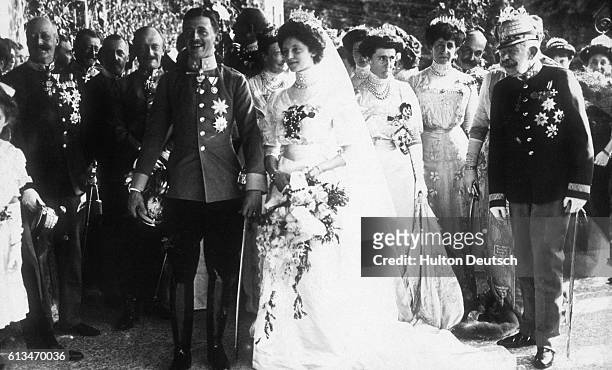The wedding of Archduke Charles Franz Josef, later to become Emperor of Austria, to Princess Zita of Bourbon-Parma.