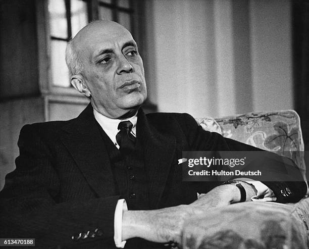 The Indian statesman Pandit Nehru during an interview with the Picture Post magazine.