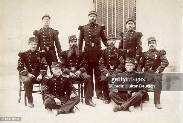 Regiment of the French Foreign Legion poses for a portrait.