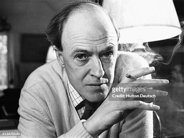 The bestselling children's writer Roald Dahl whose stories include Charlie and the Chocolate Factory and James and the Giant Peach, 1971.