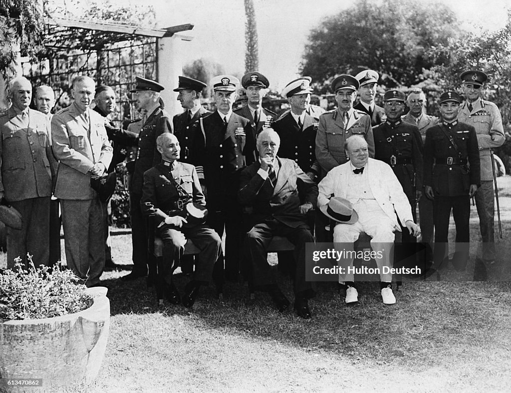 Chiang Kai-Shek with Roosevelt and Churchill