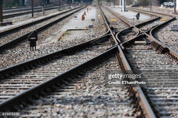 railroad switch / turnout - tramway ストックフォトと画像