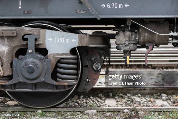 freight train bogie - old truck stock-fotos und bilder