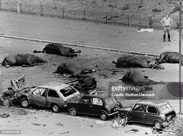 Hyde Park bombings 1982 - dead horses.