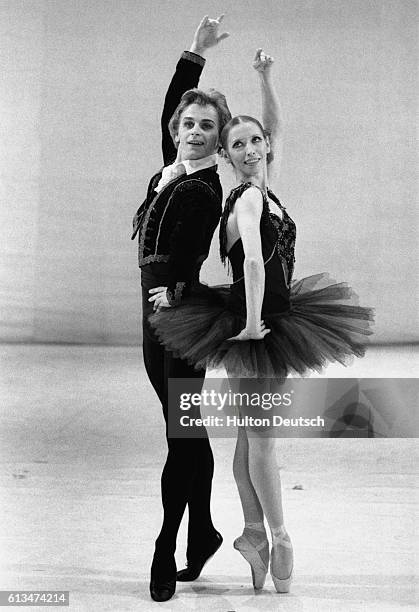 Mikhail Baryshnikov and Natalia Makarova dancing a scene from "Don Quixote". Russian ballet dancers Mikhail Baryshnikov and Natalia Makarova will...