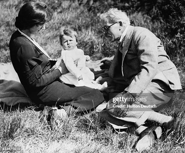 Scottish politician and first British Labour prime minister James Ramsay MacDonald with family members, 1934.