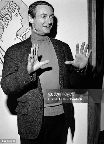 American painter Roy Lichtenstein at the Tate Gallery, London, 1968. Lichtenstein; Roy: American painter, born in New York. In the mid 1950s he...