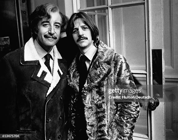 English comic actor Peter Sellers with Beatles drummer Ringo Starr, 1969.