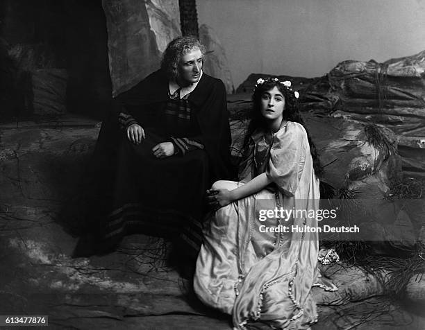 Ferdinand and Miranda in a Leigh's Company production of Shakespeare's Tempest at the Court Theatre.