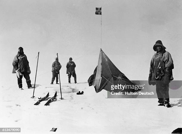 Robert Scott and his party finally arrive at the South Pole only to discover the tent left by Norwegian explorer Roald Amundsen who had made it there...