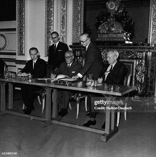 The signing of the non-proliferation treaty took place today at Lancaster House, London. The treaty was also being signed today in Washington and...