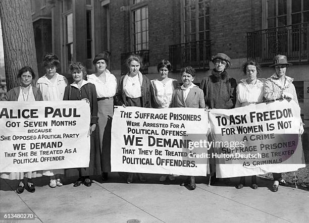 These ten women had just been released from a sixty day sentence in a Washington workhouse following a picket at the White House, Washington D.C.....