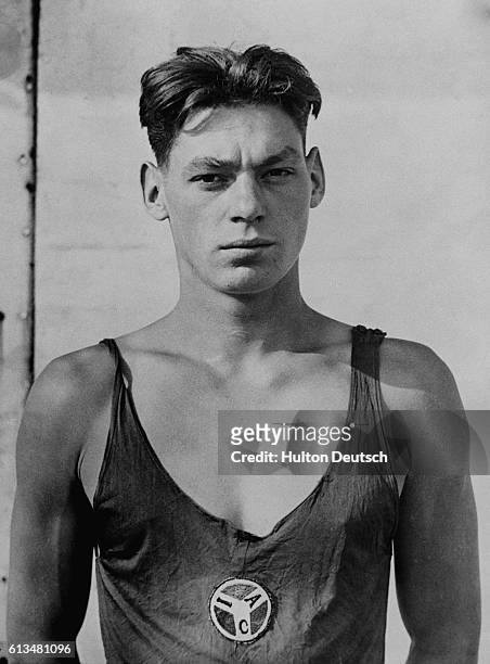 Actor and champion swimmer Johnny Weismuller, famous for his role as Tarzan.