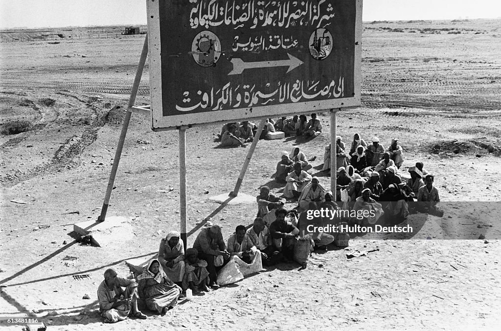 Arab Refugees in Desert During Yom Kippur War