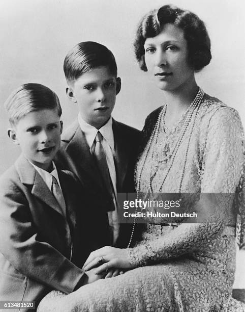 Gerald and George Laschelles with their mother, Princess Mary, the Princess Royal, King George V's only daughter.
