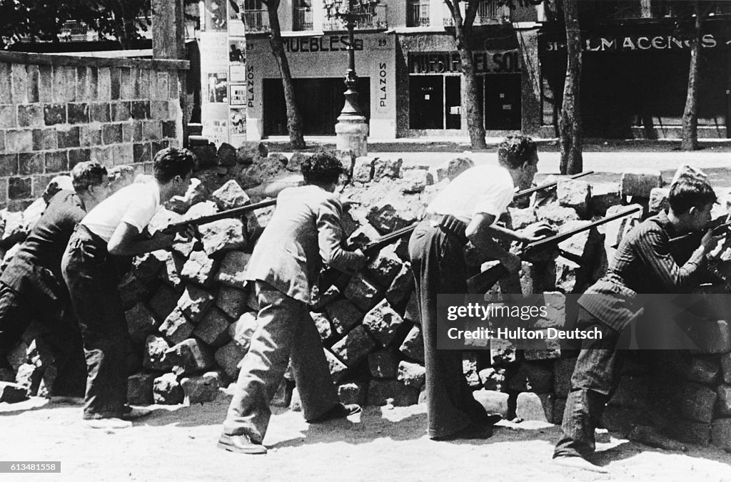 Civilians Man a Barricade