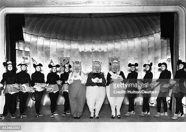 The Monte Carlo Follies, 1934. Mickey Mouse - Hilda Knight, Minnie Mouse - Evelyn Dall, Big bad wolf - Bob Robinson.
