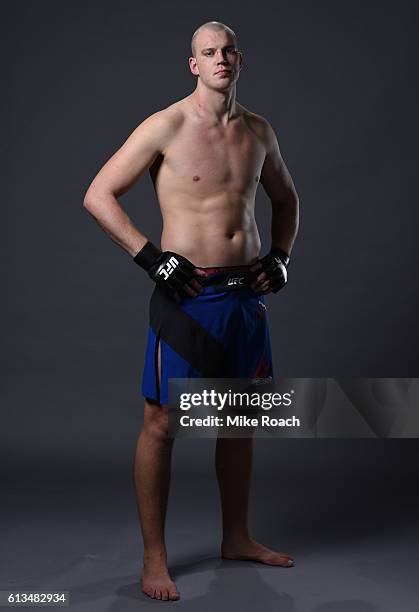 Stefan Struve of The Netherlands poses for a post fight portrait backstage during the UFC 204 Fight Night at the Manchester Evening News Arena on...