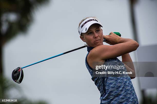 Ryann O'Toole of California plays a shot in the Fubon Taiwan LPGA Championship on October 9, 2016 in Taipei, Taiwan.