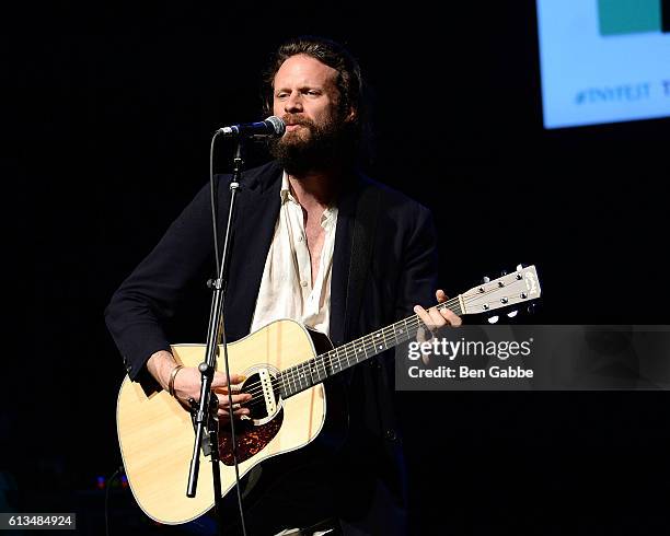 Father John Misty performs onstage during The New Yorker Festival at Gramercy Theatre during on October 8, 2016 in New York City.