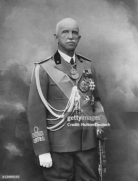 The first official portrait taken since the outbreak of World War II, of Victor Emmanuel III, King of Italy .