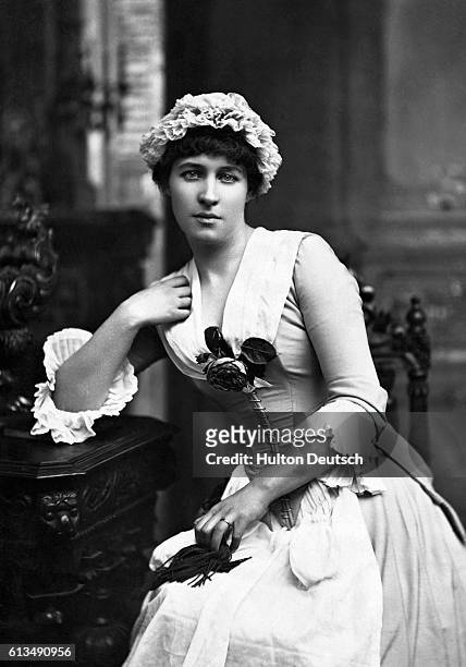 Actress Lillie Langtry in her theatrical debut as Kate Hardcastle in She Stoops To Conquer, performed at London's Haymarket Theater in 1881. Langtry...