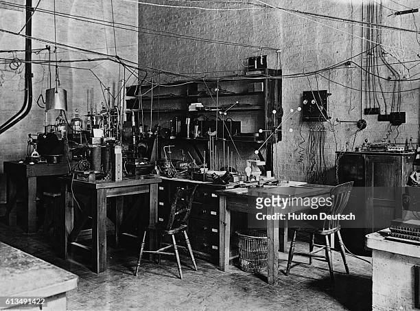 The research laboratory of Dr. Ernest Rutherford at the University of Cambridge. | Location: Cambridge, Cambridgeshire, England, UK.