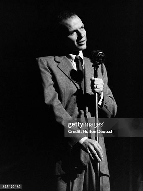 Frank Sinatra Rehearsing During A Visit To Britain.