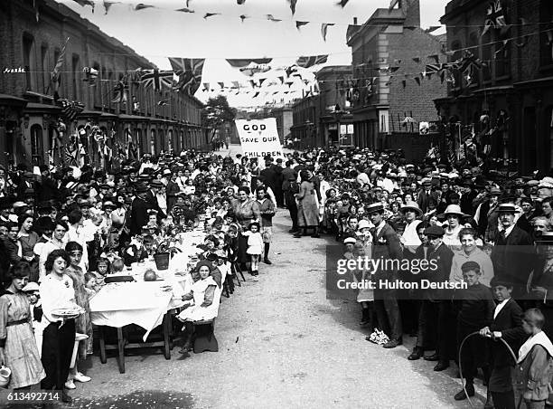 Scenes On Peace Day - Street Tea Party.