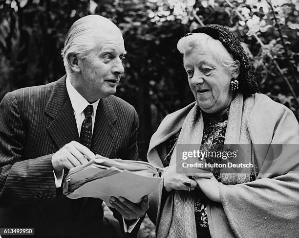 Actor Stringer Davies and his wife, actress Margaret Rutherford, rehearsing for the play The Noble Spaniard, ca. 1958.