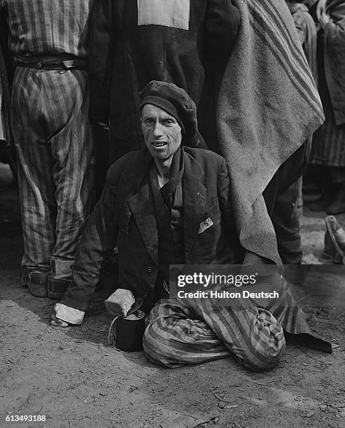 Muselmanner A starved concentration camp victim from the German concentration ...