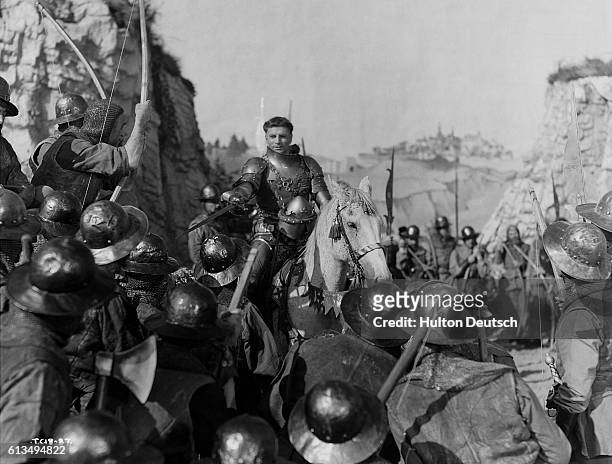 Actor Laurence Olivier starring in Henry V, 1944.